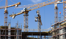 Building site cranes.